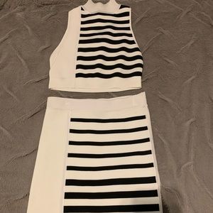 Bebe white and black skirt set - never been worn